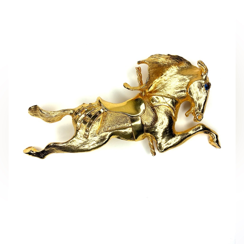 Christopher Ross 24kt. Gold Plated Carousel Horse Buckle & Belt